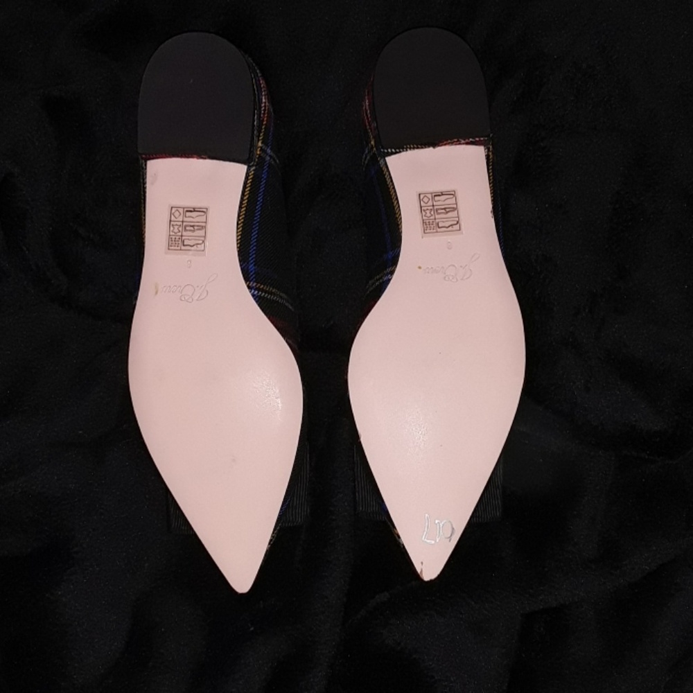 J.Crew Plaid Clothed Pointed Toe Flats Size 8 - Picture 7 of 8